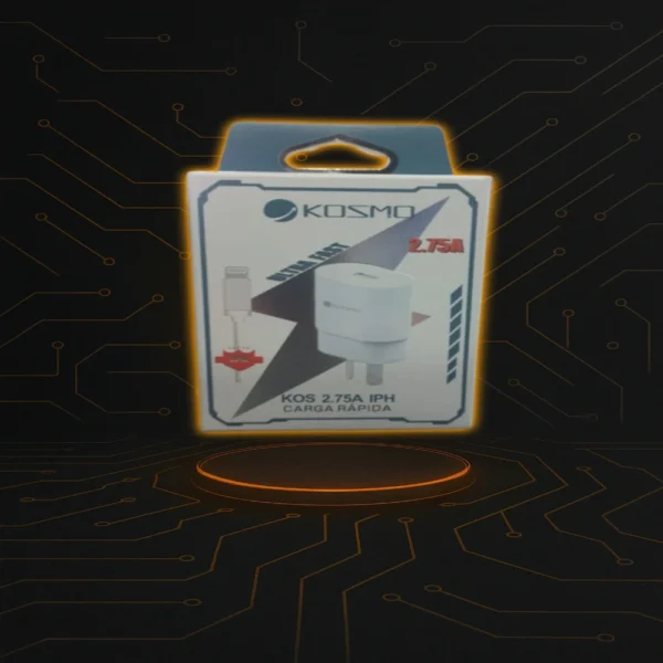 Cargador Kosmo 15W Carga Rápida Salida USB-A+ Cable USB-A a Lightning