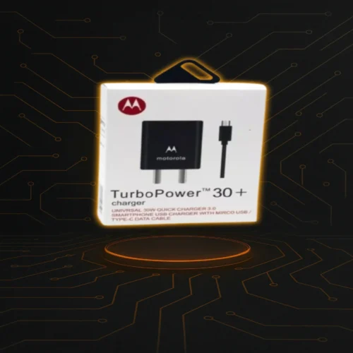 Cargador USB-A Motorola de 30W Enchufe diagonal+ Cable USB-A a USB-C