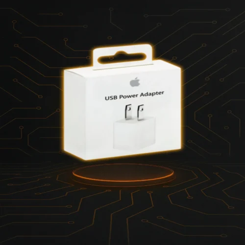 Cargador USB-A 5W para iPhone con enchufe recto, color blanco, carga estándar