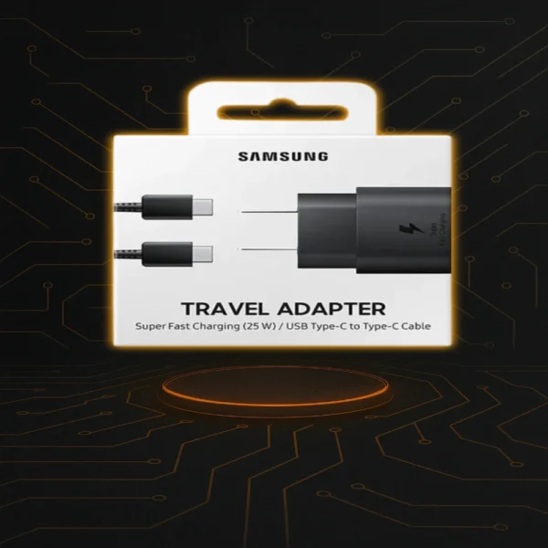 Cargador Samsung USB-C 25W con cable USB-C a USB-C, carga rápida original