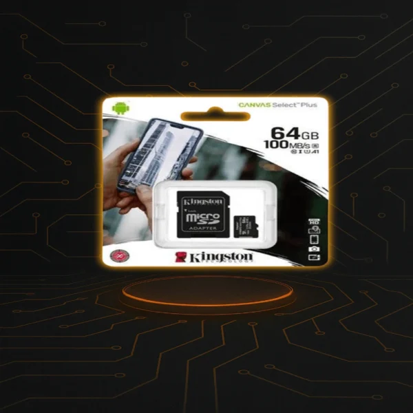 Memoria MicroSD Kingston de 64GB clase 10 de alta velocidad