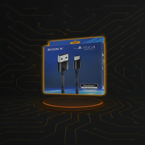 Cable Micro USB (V8) a USB-A de 1,5 metros para PS4, carga eficiente.
