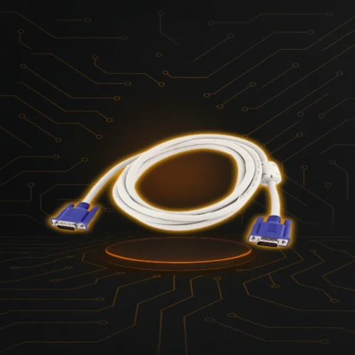 Cable Blanco VGA premium de 2 metros, imagen clara y estable.