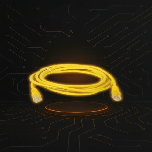 Cable de red Amarillo de 1,5 metros, transmisión estable.