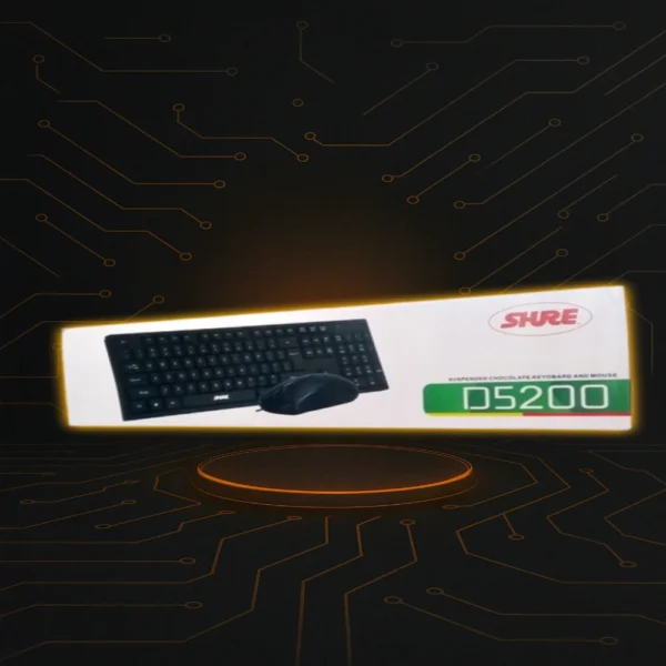 Combo Shre D5200 teclado y mouse alámbricos USB para oficina y hogar.