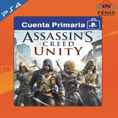 Assassin’s Creed Unity digital primario mostrado con portada PS4, jugable en PS5 mediante retrocompatibilidad. No cuenta con versión nativa de PS5.