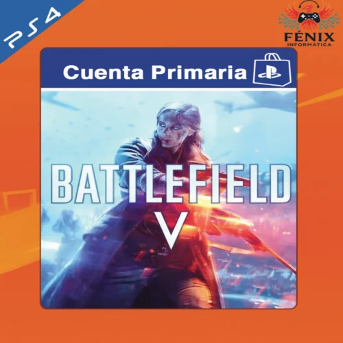 Battlefield V digital primario mostrado con portada PS4, jugable en PS5 mediante retrocompatibilidad. No cuenta con versión nativa de PS5.