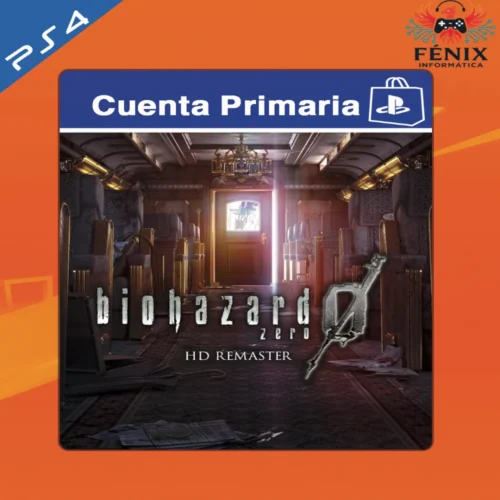 Resident Evil 0 digital primario mostrado con portada PS4, jugable en PS5 mediante retrocompatibilidad. No cuenta con versión nativa de PS5.