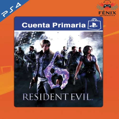 Resident Evil 6 digital primario mostrado con portada PS4, jugable en PS5 mediante retrocompatibilidad. No cuenta con versión nativa de PS5.