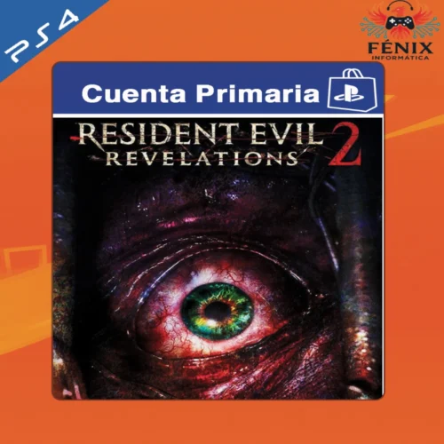 Resident Evil Revelations 2 digital primario mostrado con portada PS4, jugable en PS5 mediante retrocompatibilidad. No cuenta con versión nativa de PS5.