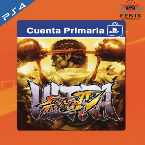 Ultra Street Fighter IV digital primario mostrado con portada PS4, jugable en PS5 mediante retrocompatibilidad. No cuenta con versión nativa de PS5.