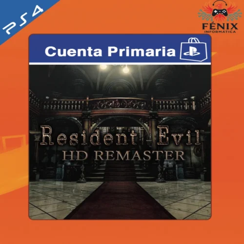 Resident Evil HD Remaster digital primario mostrado con portada PS4, jugable en PS5 mediante retrocompatibilidad. No cuenta con versión nativa de PS5.