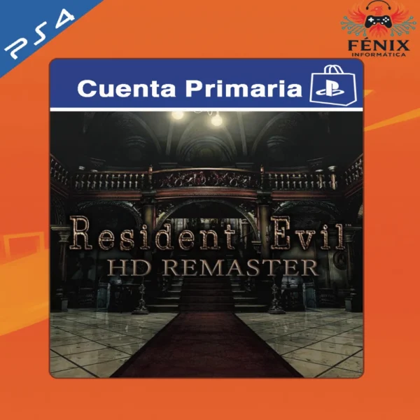 Resident Evil HD Remaster digital primario mostrado con portada PS4, jugable en PS5 mediante retrocompatibilidad. No cuenta con versión nativa de PS5.