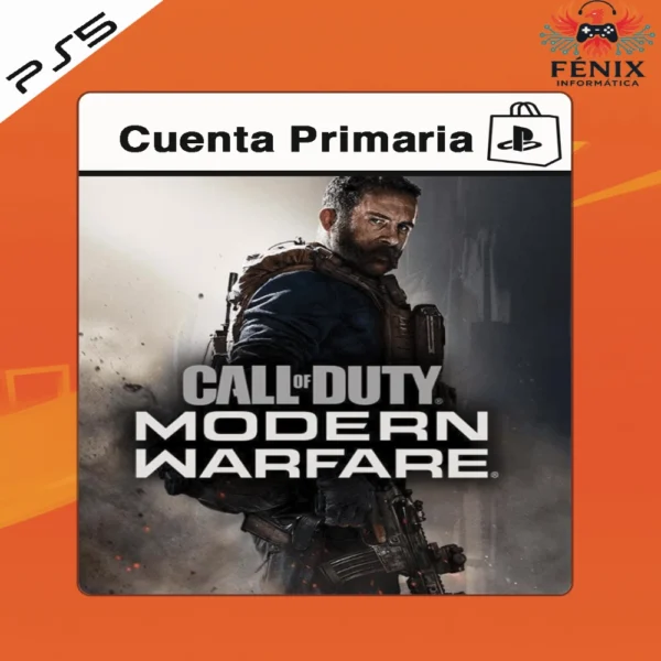 Call of Duty Modern Warfare 2019 digital primario mostrado con portada PS5, incluye versión PS4 jugable en PS5 mediante retrocompatibilidad y mejoras en PS5.