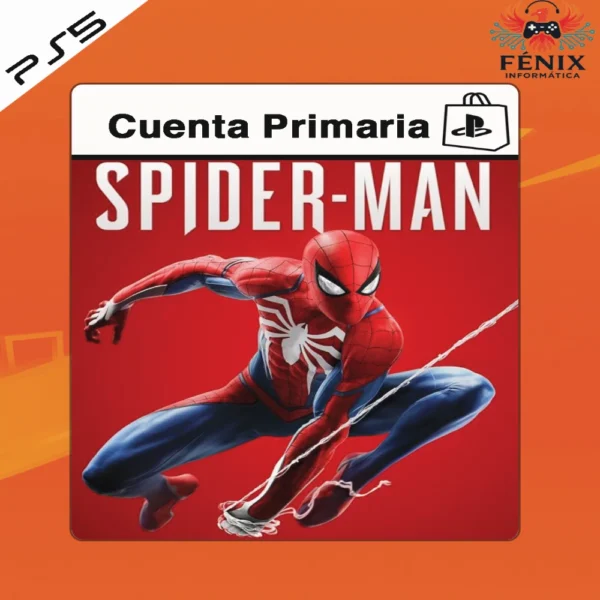 Marvel’s Spider-Man digital primario mostrado con portada PS5, incluye versión PS4 jugable en PS5 mediante retrocompatibilidad y versión remaster nativa PS5 con mejoras gráficas y rendimiento.