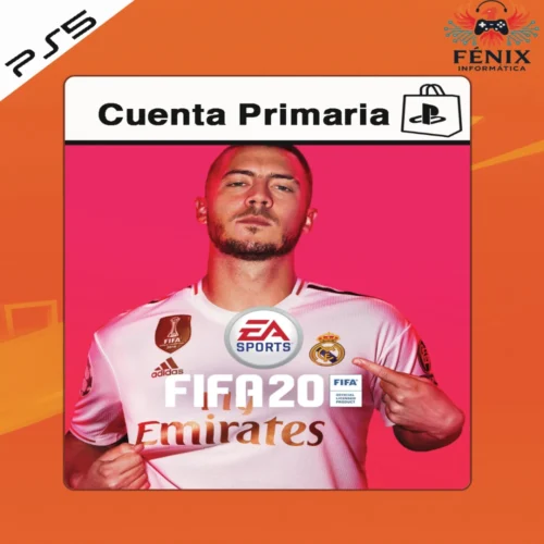 FIFA 20 digital primario mostrado con portada PS4, jugable en PS5 mediante retrocompatibilidad. No cuenta con versión nativa de PS5.