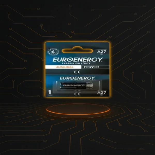 “Pila 27A 12V alcalina para controles de autos, alarmas y portones eléctricos.