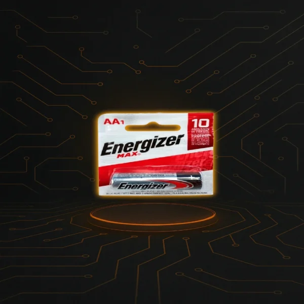 Pilas AA Energizer alcalinas de larga duración para dispositivos electrónicos.