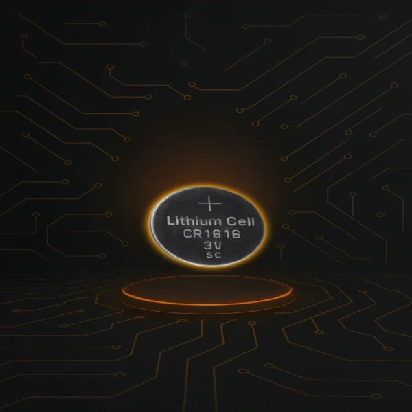 Pila CR1616 de litio 3V para relojes, controles de auto y dispositivos electrónicos pequeños.
