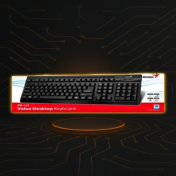 Teclado alámbrico Genius KB125 USB resistente para oficina y uso hogareño.