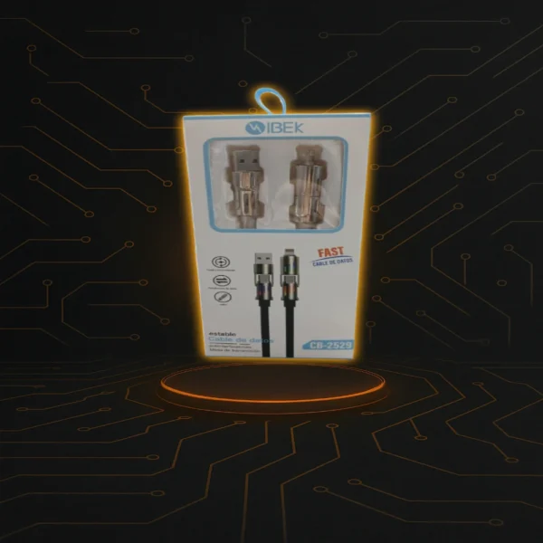 Cable 4 en 1 IBEK CB-2529 con puntas reforzadas para carga y sincronización de datos